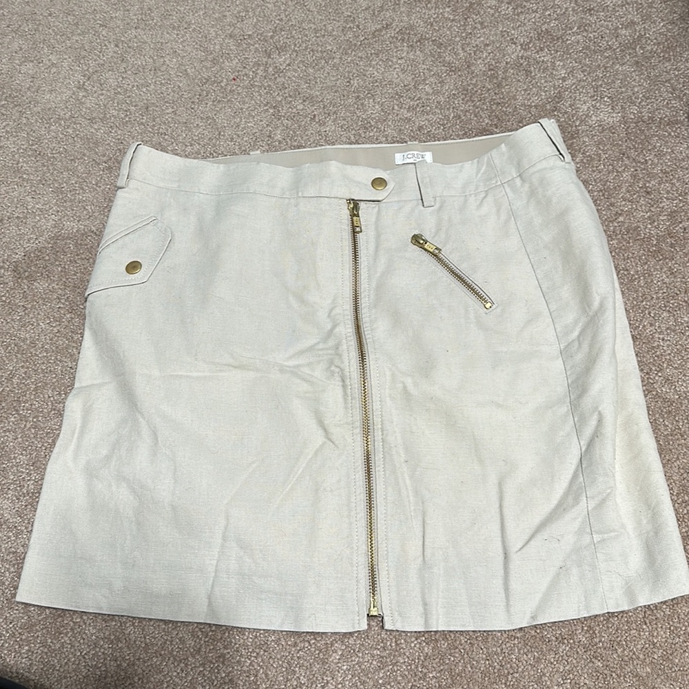 Tan Linen J Crew Skirt